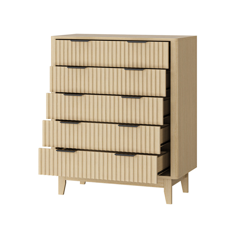 5 Chest of Drawers Dressers Tallboy Stripe White