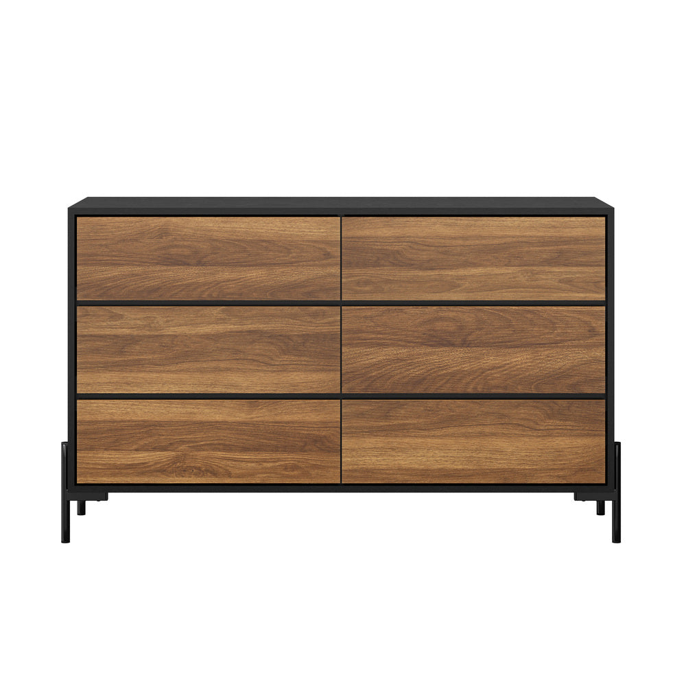 6 Chest of Drawers Cabinet Dresser Table Lowboy Walnut