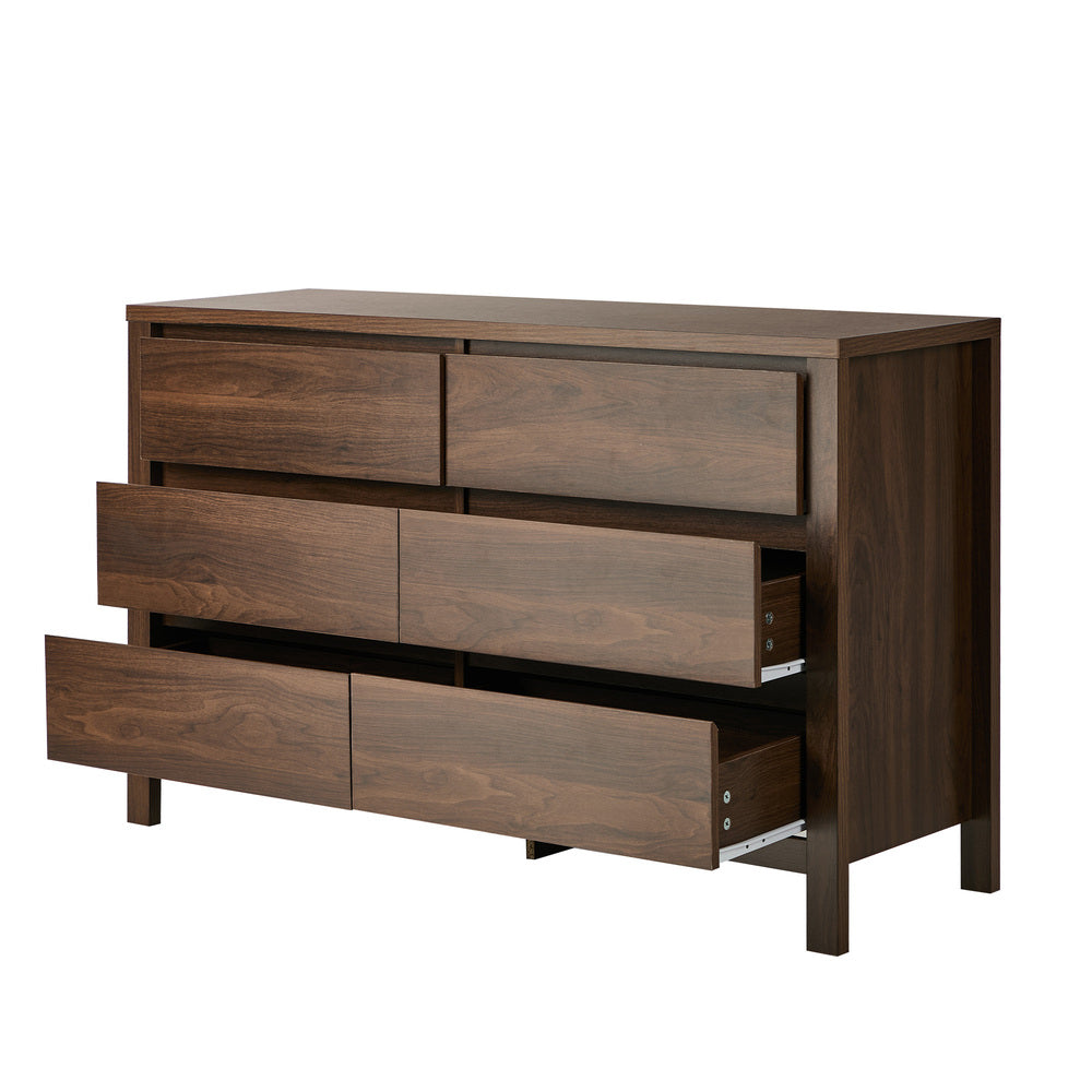 Chest Of Drawers Walnut Handle-Free 120x39x75cm