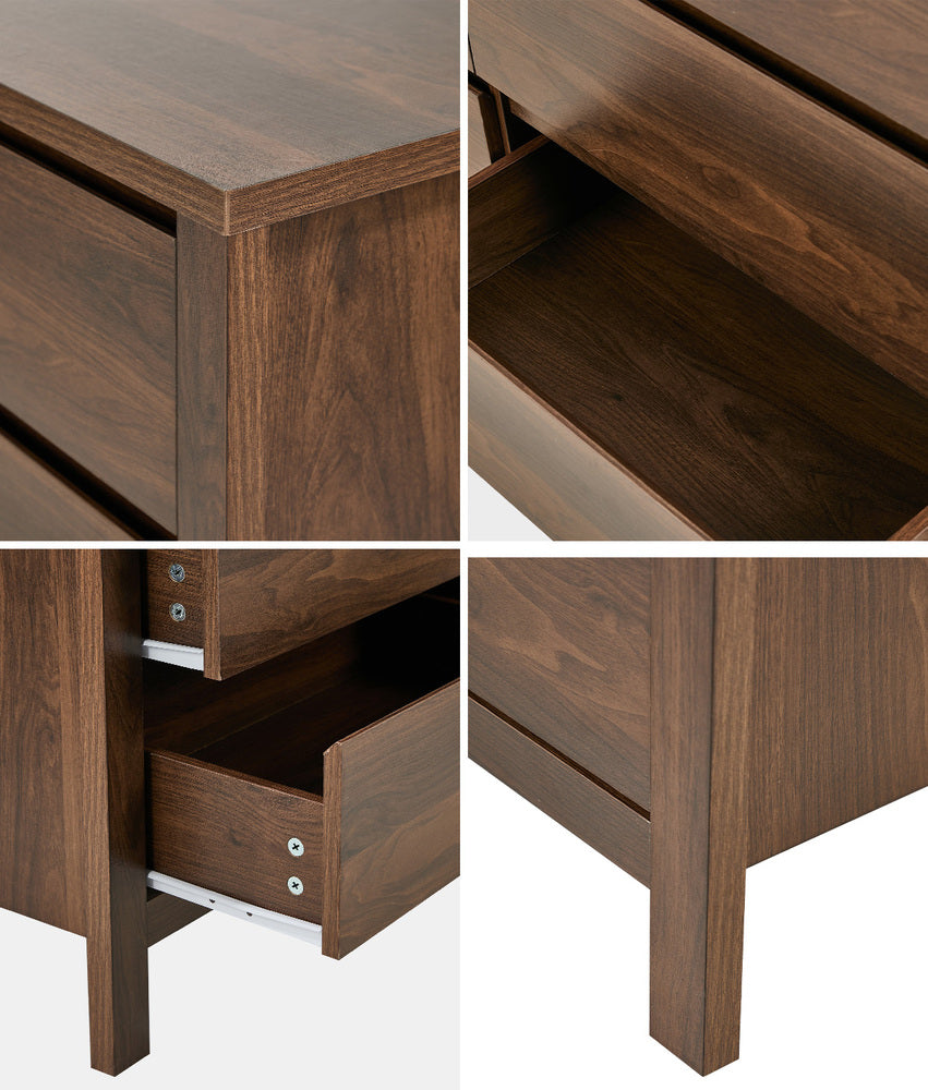 Chest Of Drawers Walnut Handle-Free 120x39x75cm
