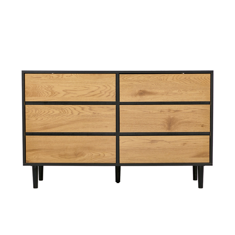 6 Chest of Drawers Lowboy Storage Natural