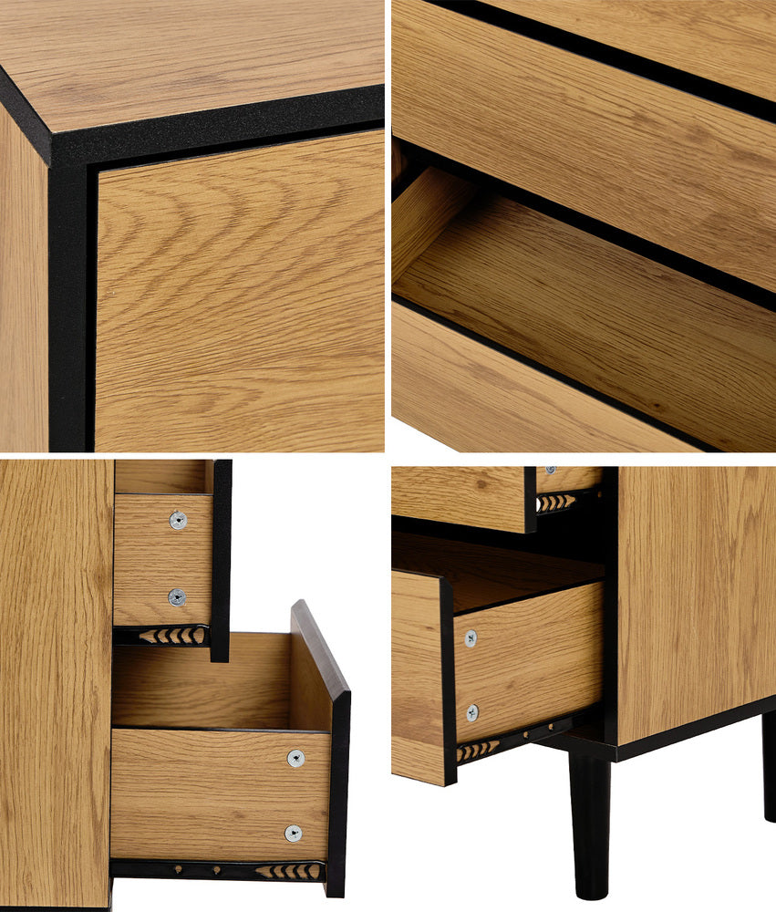 6 Chest of Drawers Lowboy Storage Natural