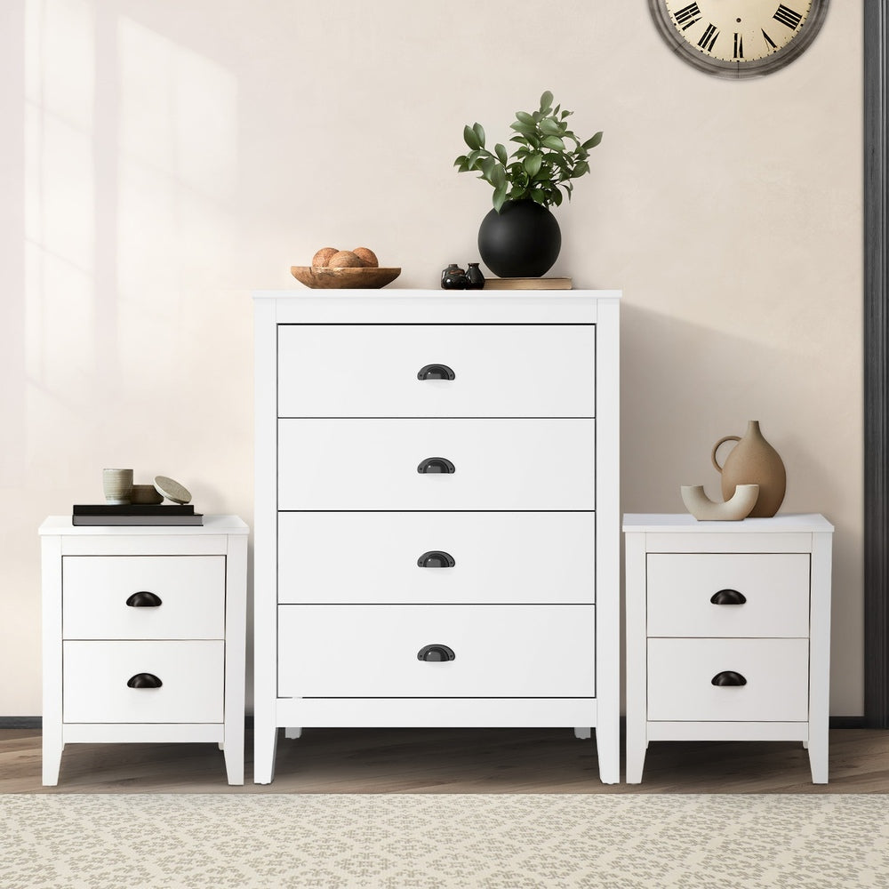 4/6 Chest of Drawers and Bedside Table Vintage Bedroom Set