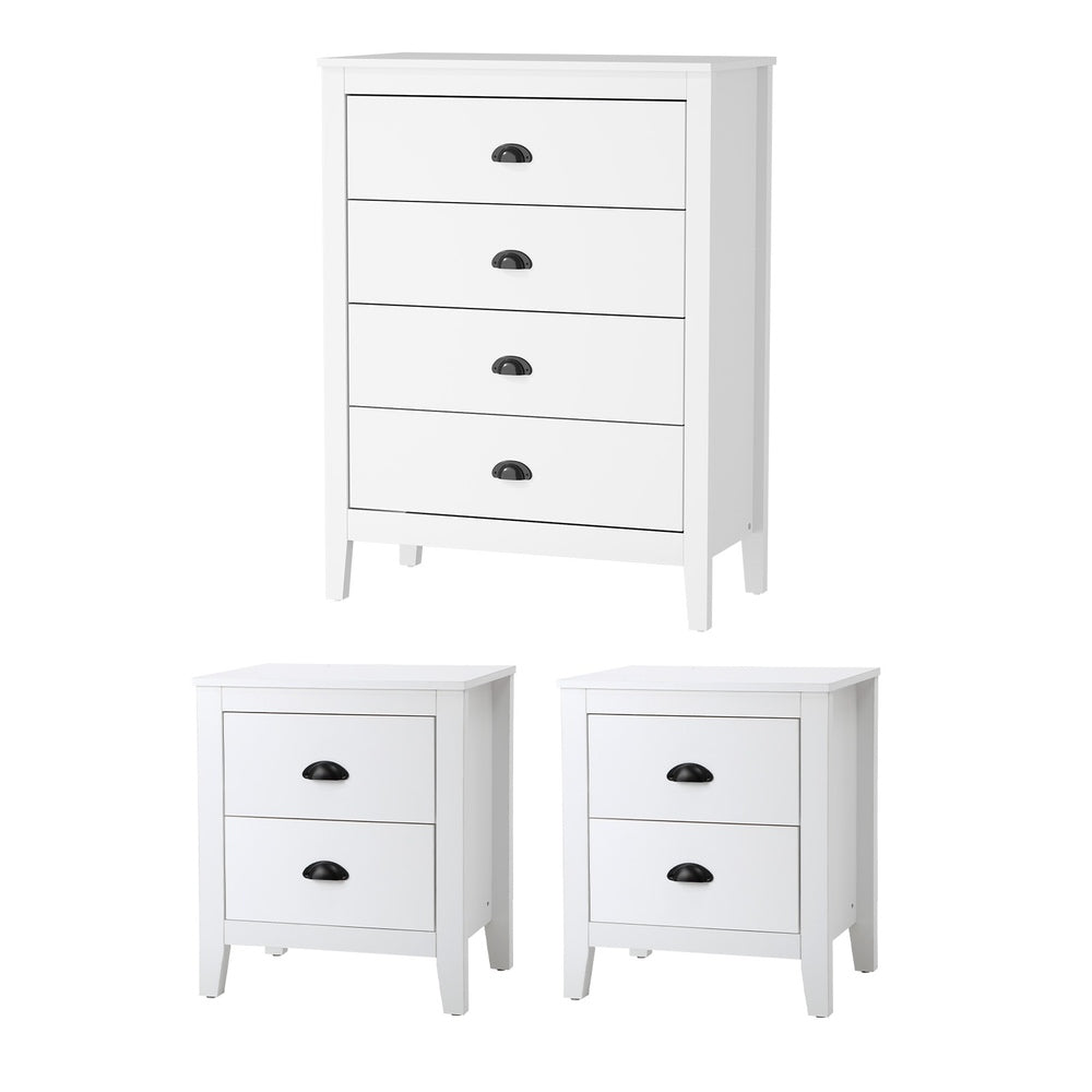 4/6 Chest of Drawers and Bedside Table Vintage Bedroom Set