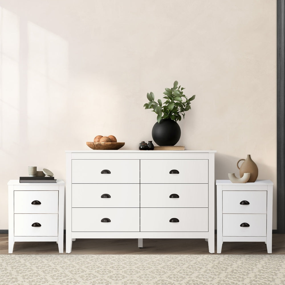 4/6 Chest of Drawers and Bedside Table Vintage Bedroom Set