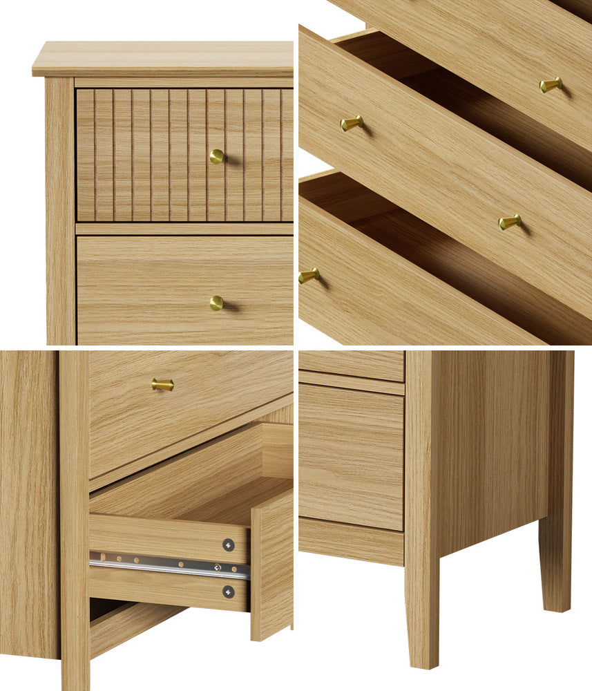 5 Chest of Drawers Dresser Tallboy Storage Cabinet Natural