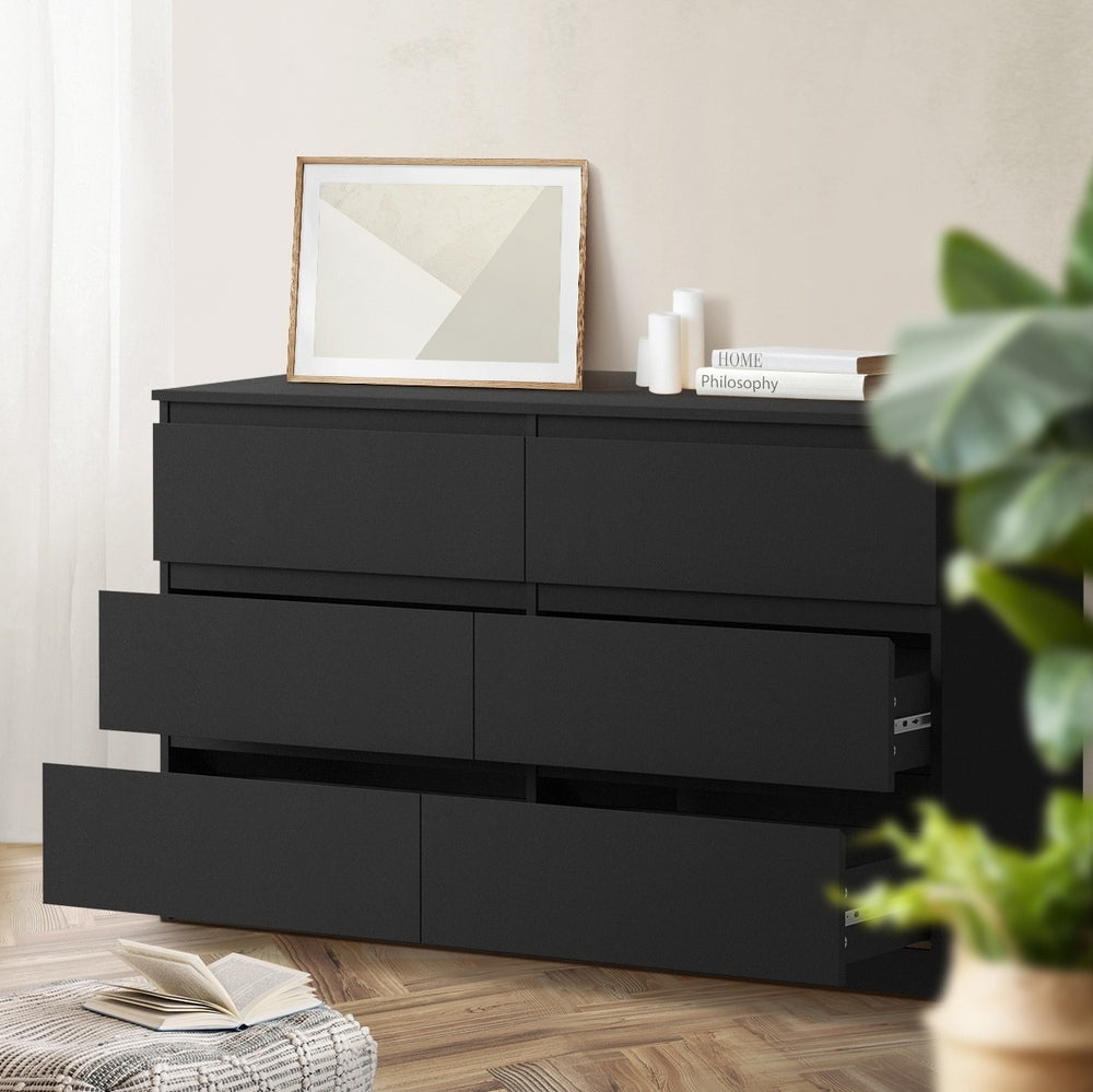 6 Chest of Drawers and Bedside Table Cabinet Bedroom Set