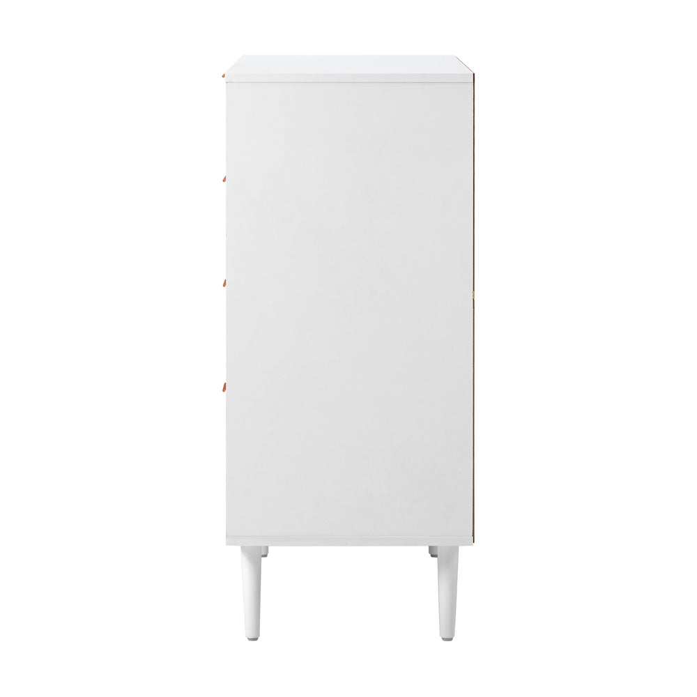 4 Chest of Drawers Tallboy White Gold