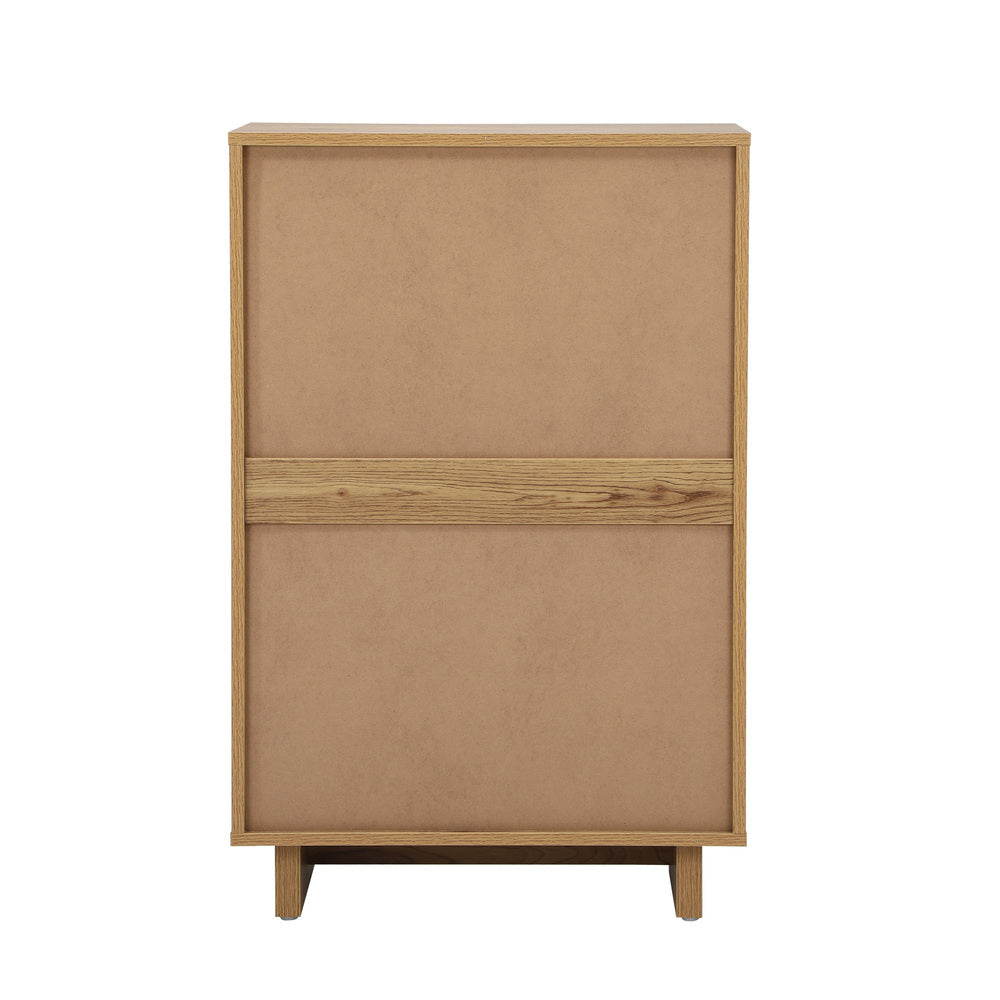 Chest Of Drawers 4 Drawer Storage Cabinet Tallboy Natural Wood 2 Pack