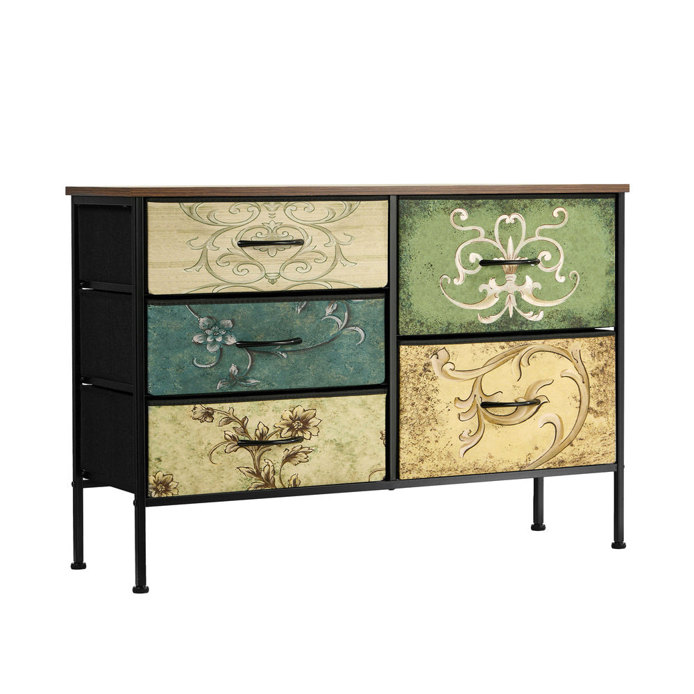 Lowboy 5 Chest Of Drawers Cabinet Retro