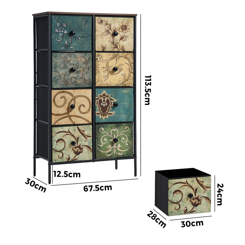 8 6 &9-Drawer Chest Fabric Tallboy Retro Vintage Dresser Bedroom Storage Organizer | Fabric finish