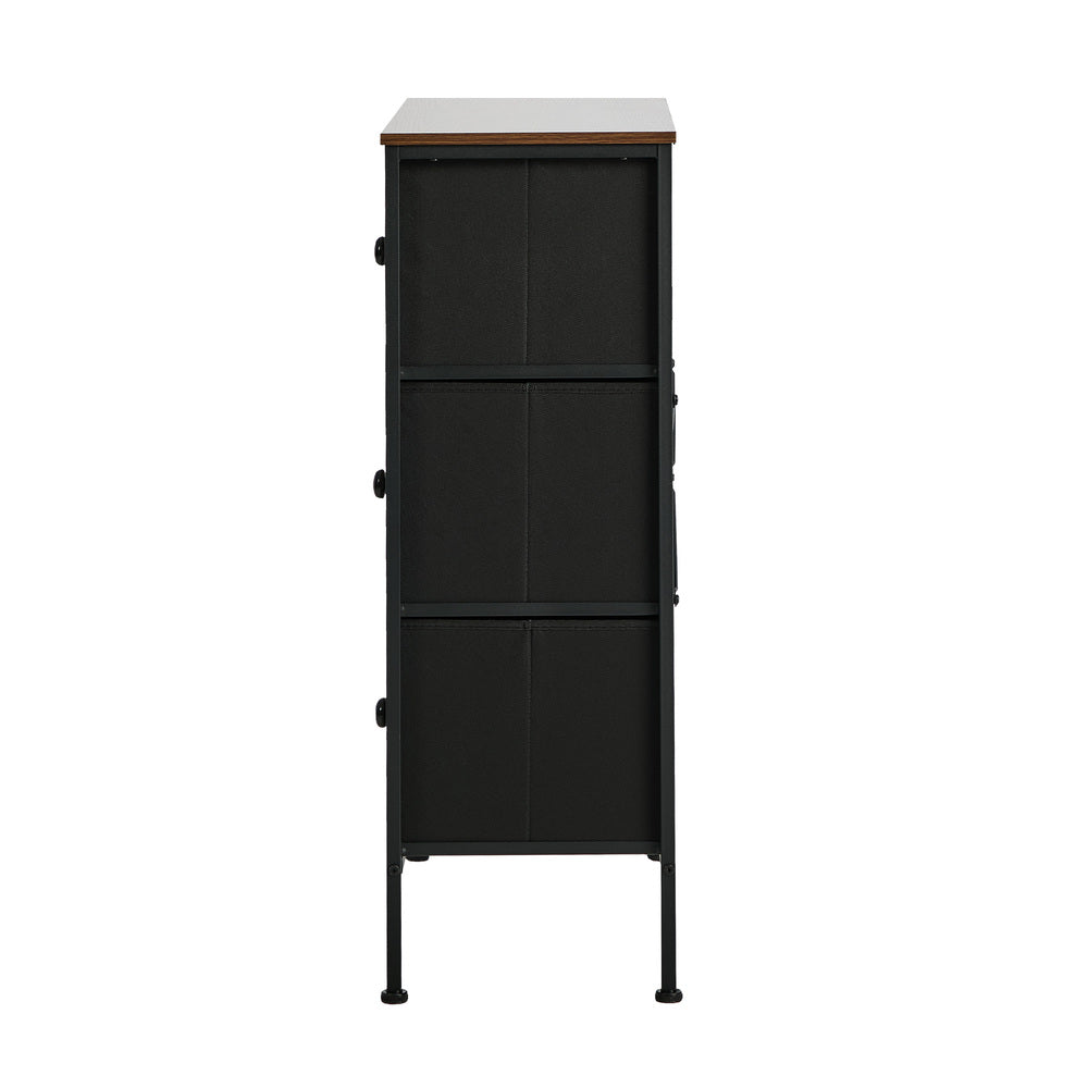6 Chest Of Drawers Retro Tallboy Dresser Foldable Fabric