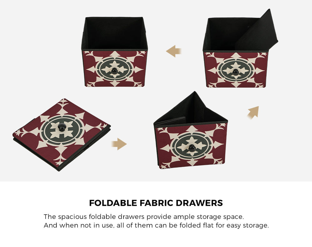 6 Chest Of Drawers Retro Tallboy Dresser Foldable Fabric
