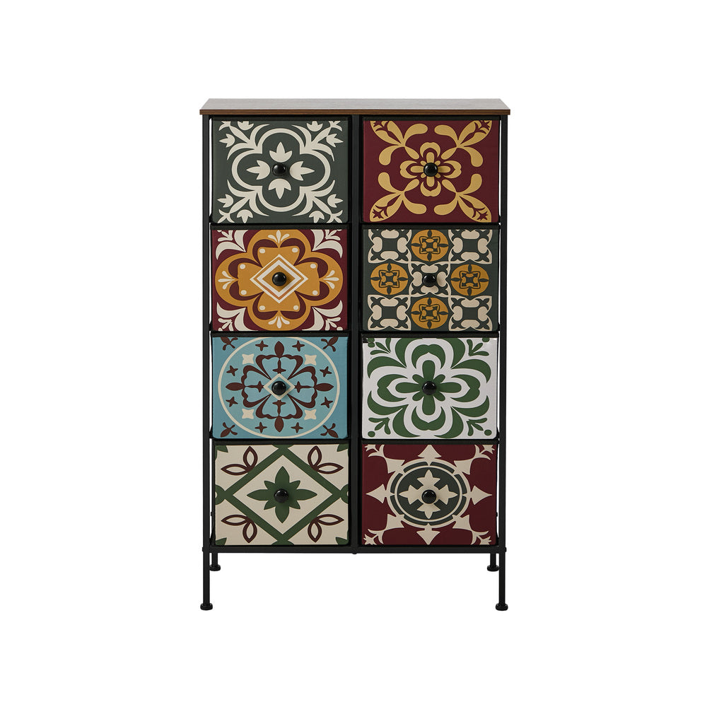 8 Drawer Tallboy Dresser Retro Fabric | Simpledeals