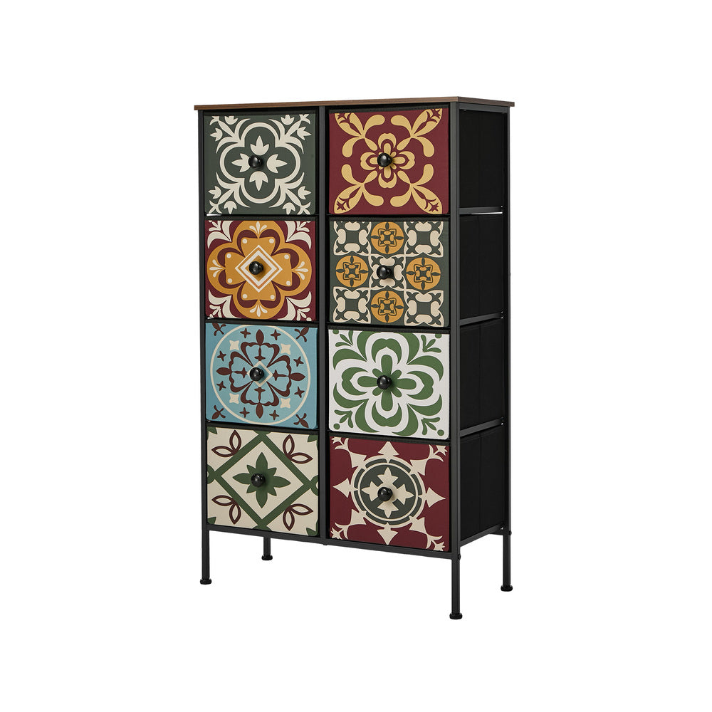 8 Drawer Tallboy Dresser Retro Fabric | Simpledeals