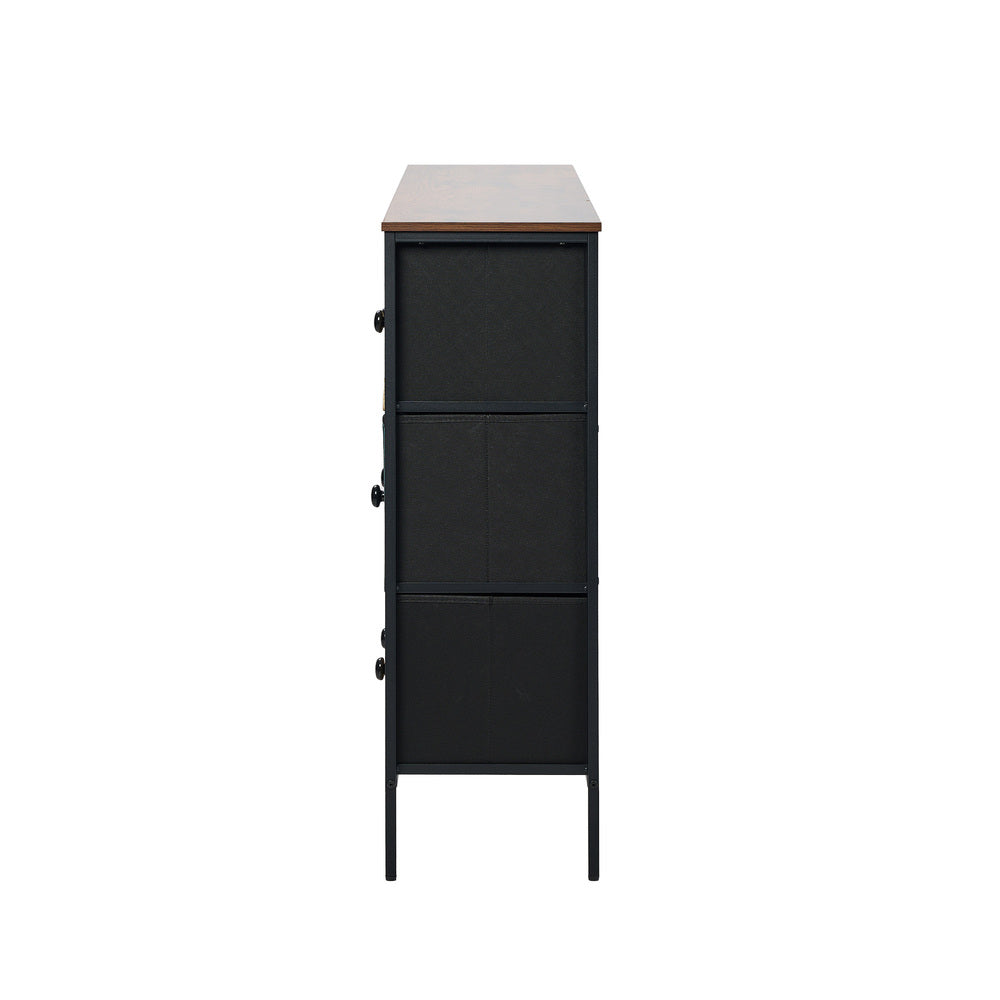 9 Drawer Retro Tallboy Fabric Dresser | Simpledeals