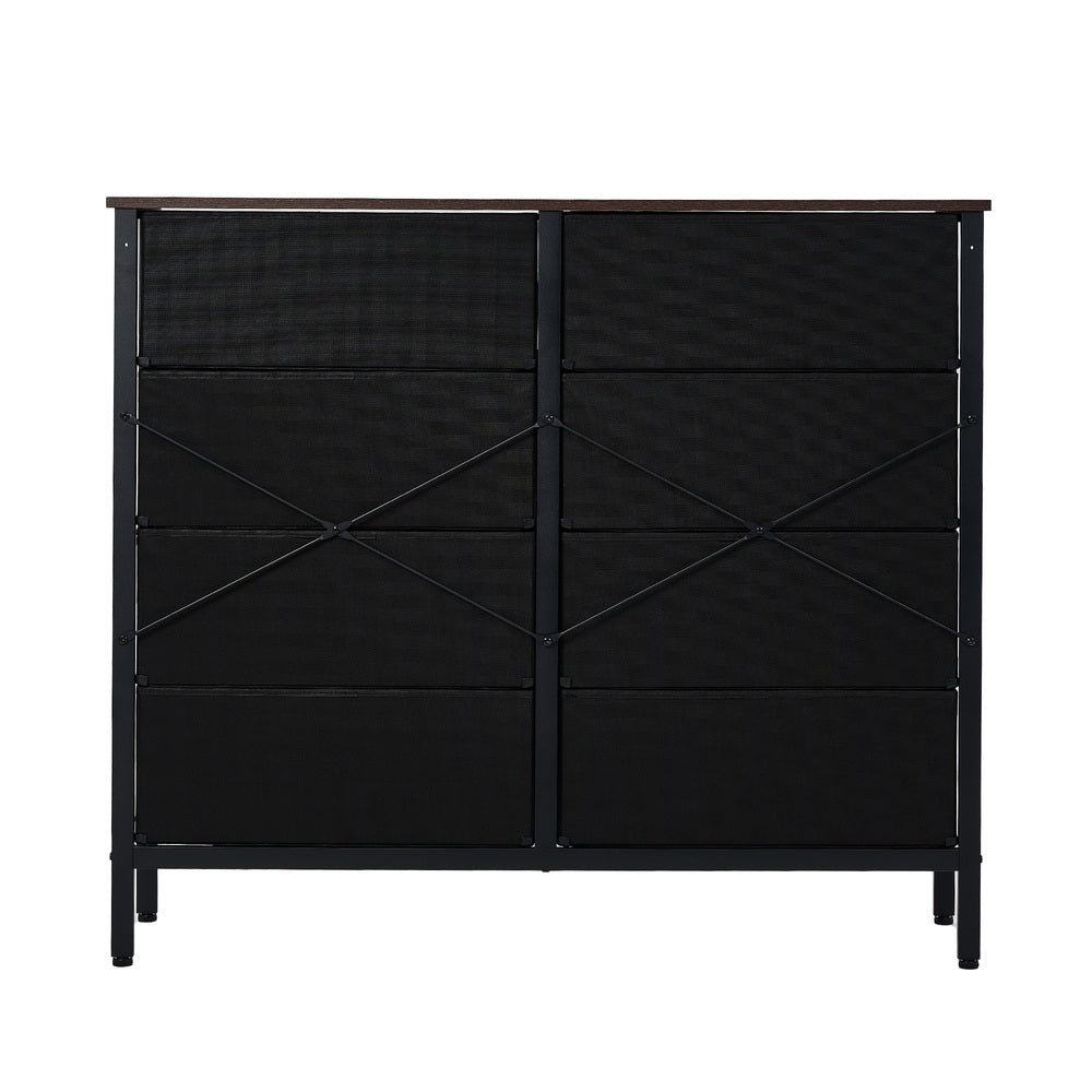 6-Drawer Chest Rattan Fabric Dresser Tallboy Retro Vintage Bedroom Storage, Chest of Drawers - photo 15