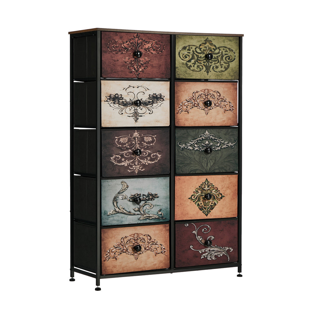 10 Chest Of Drawers Retro Tallboy Printed Foldable Fabric