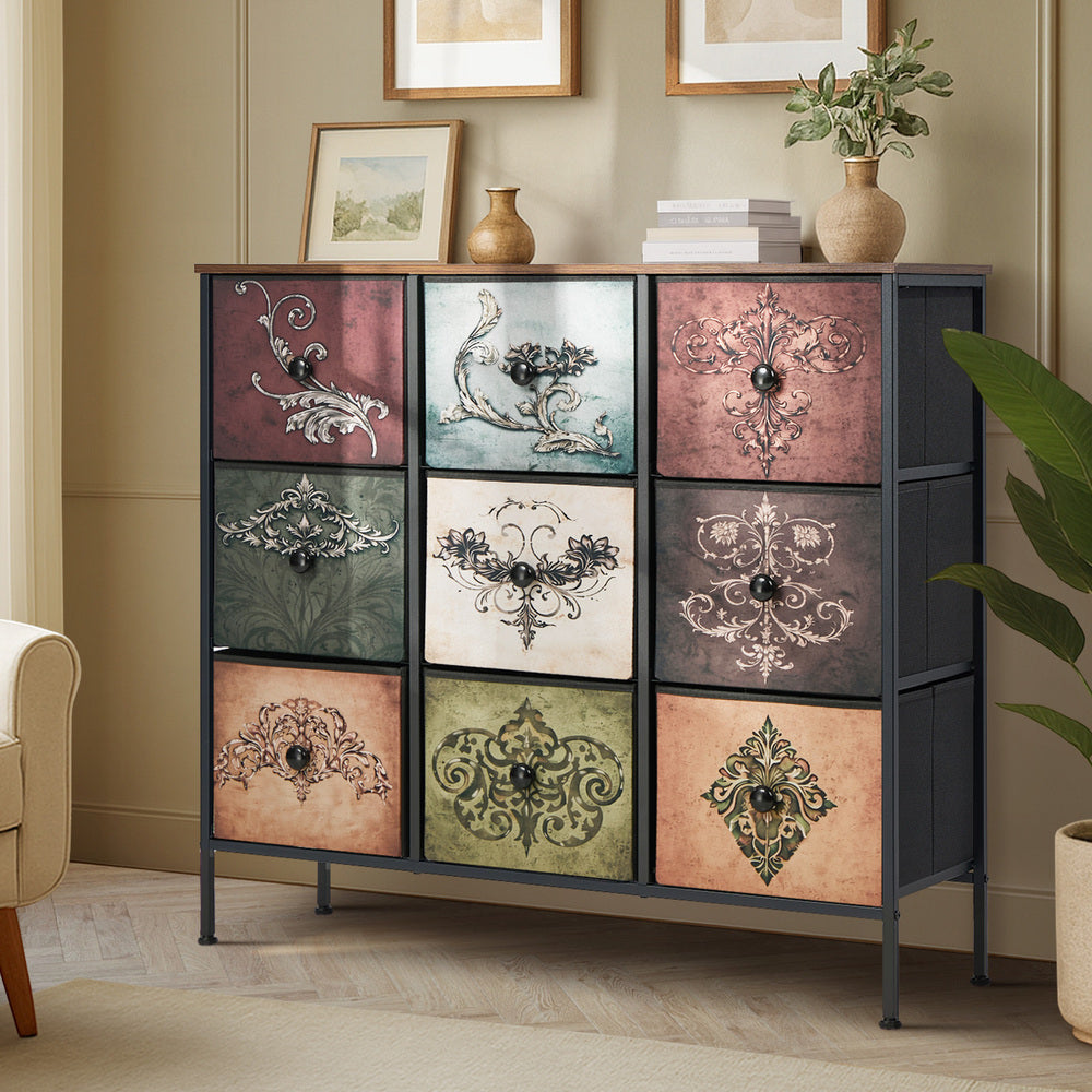 9 Drawer Retro Tallboy Foldable Fabric | Simpledeals