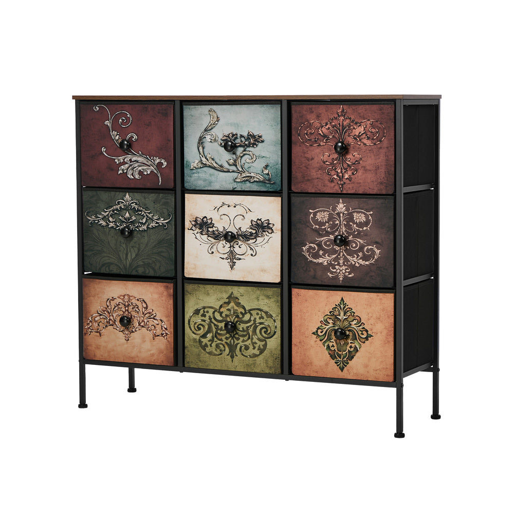 9 Drawer Retro Tallboy Foldable Fabric | Simpledeals