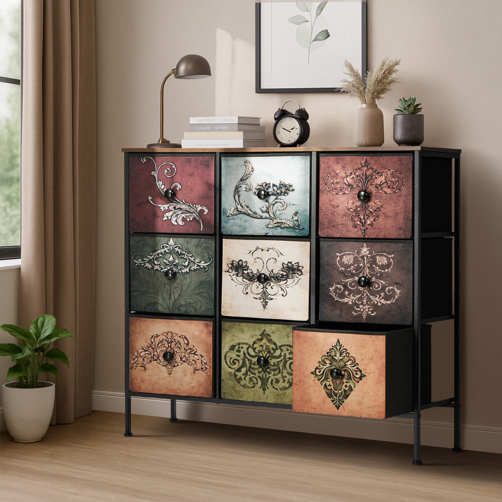 9 Drawer Retro Tallboy Foldable Fabric | Simpledeals