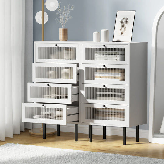 Chest Of Drawers 4 Drawer Tallboy Dresser Cabinet White