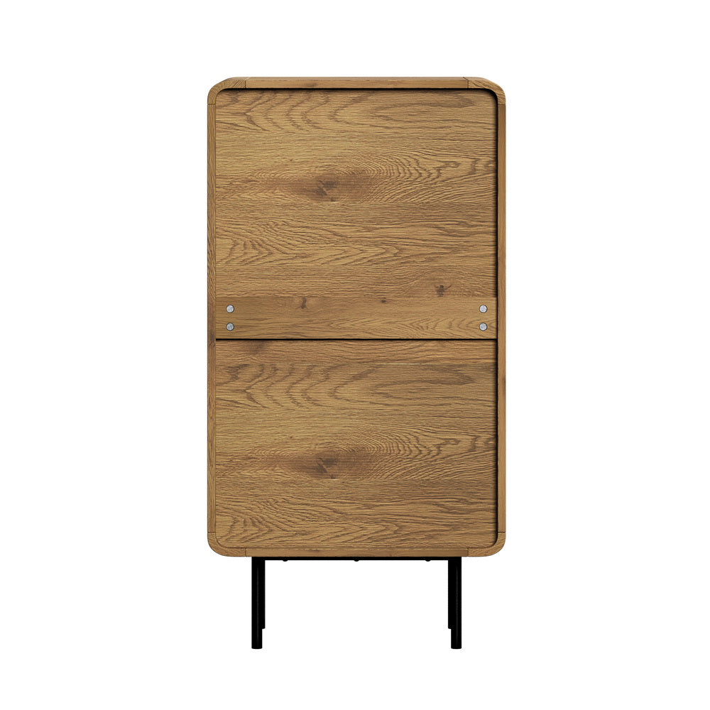 5 Chest of Drawers Dresser Tallboy Wooden Handle Natural & Black