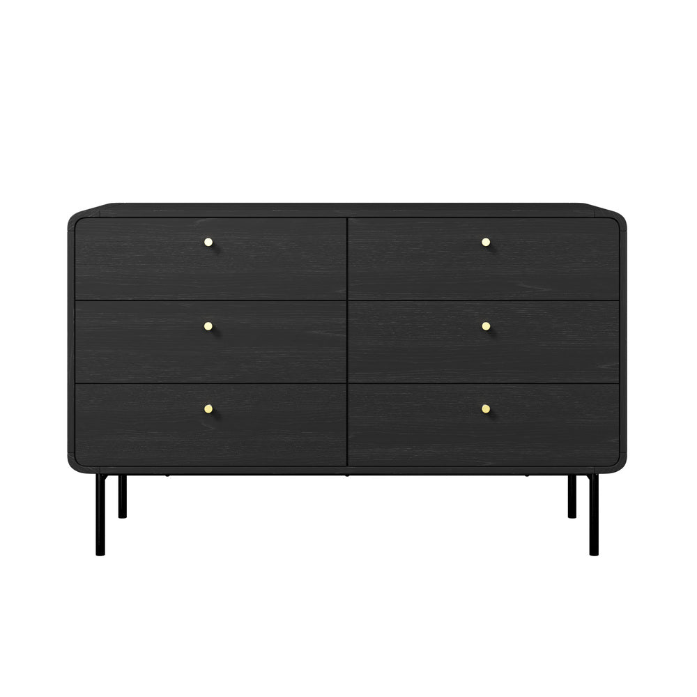 6-Drawer Chest of Drawers Tallboy Storage Cabinet Dresser Black