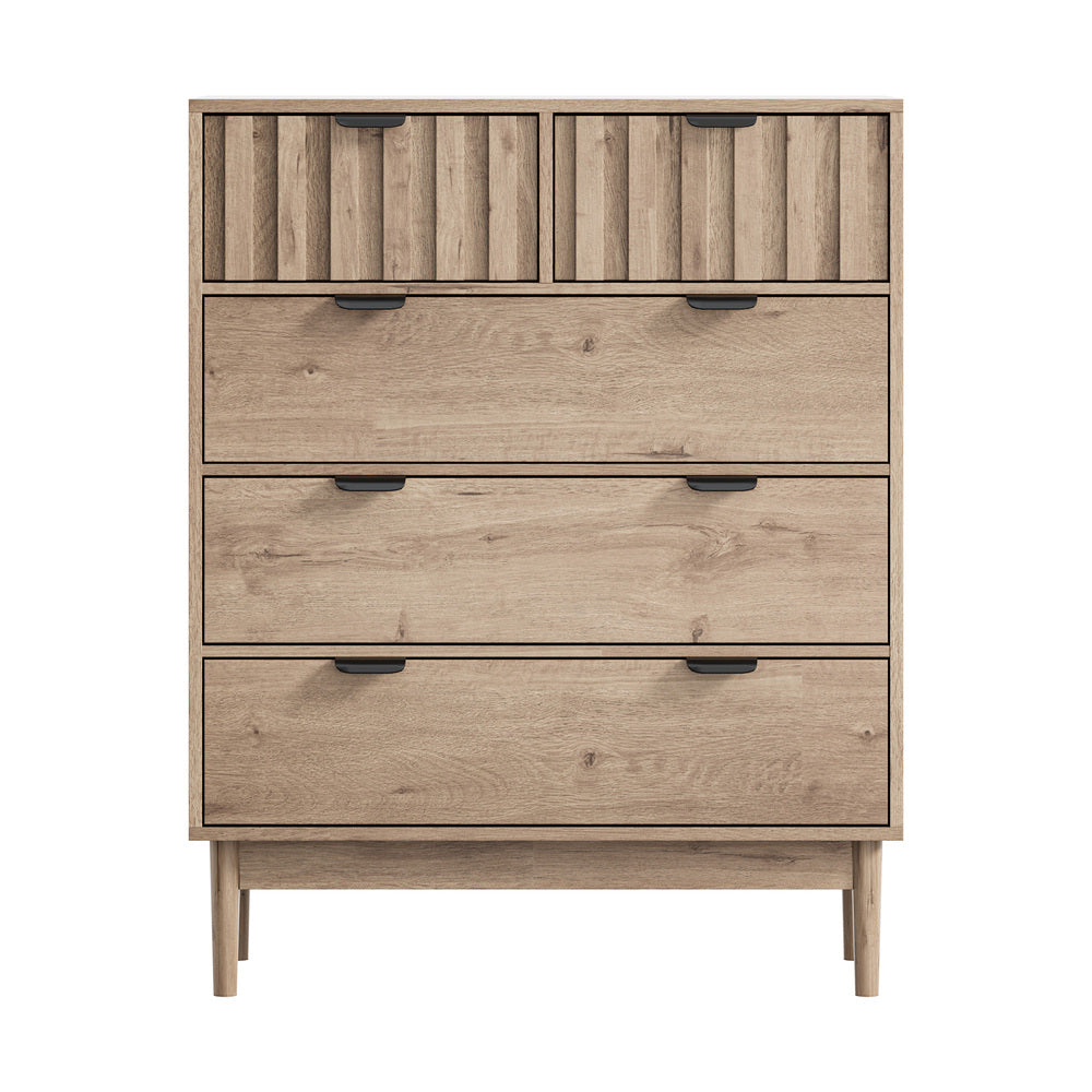 5 Drawer Tallboy Dresser Stripe Natural | Simpledeals