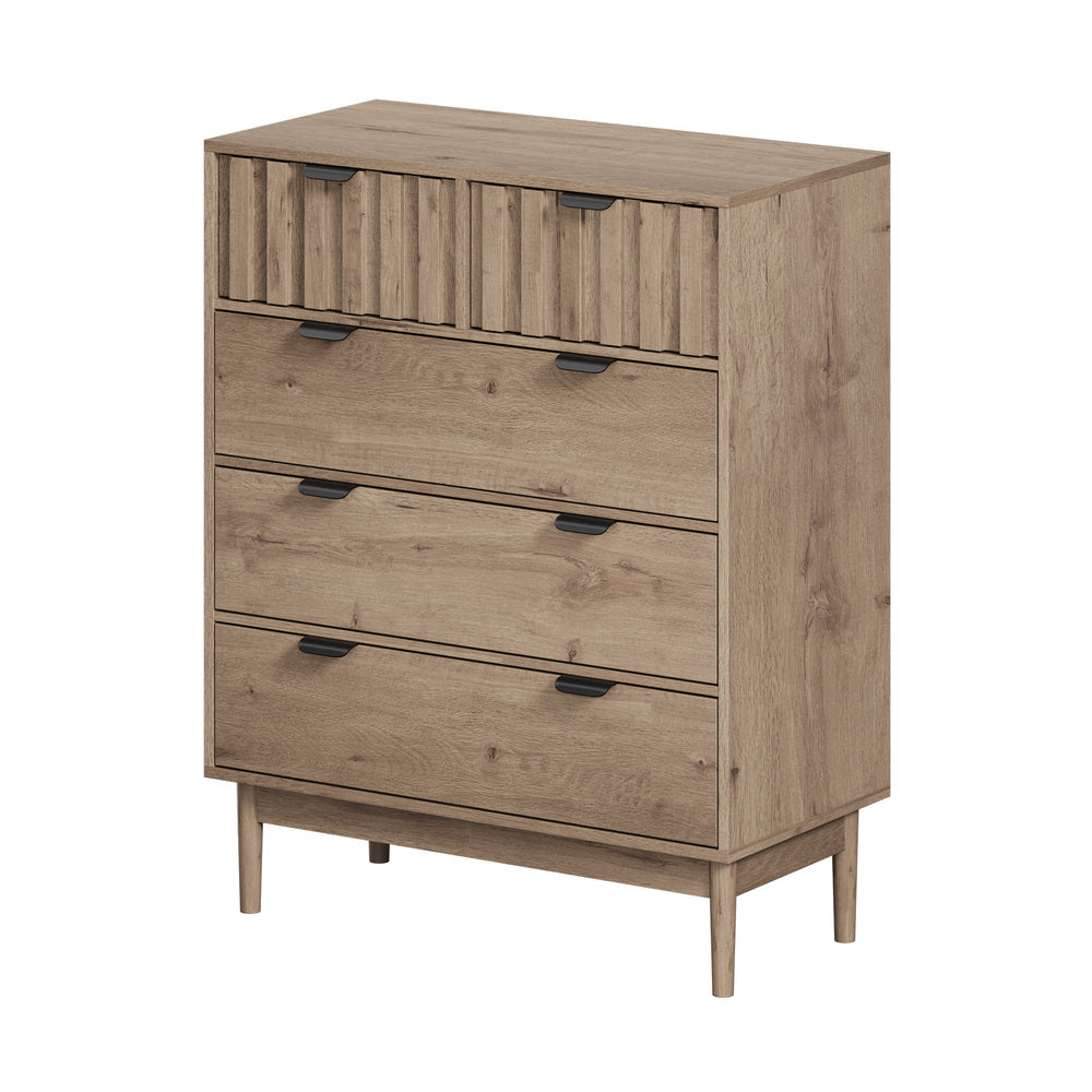 5 Drawer Tallboy Dresser Stripe Natural | Simpledeals