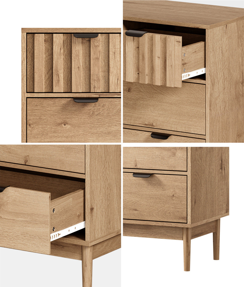 5 Drawer Tallboy Dresser Stripe Natural | Simpledeals