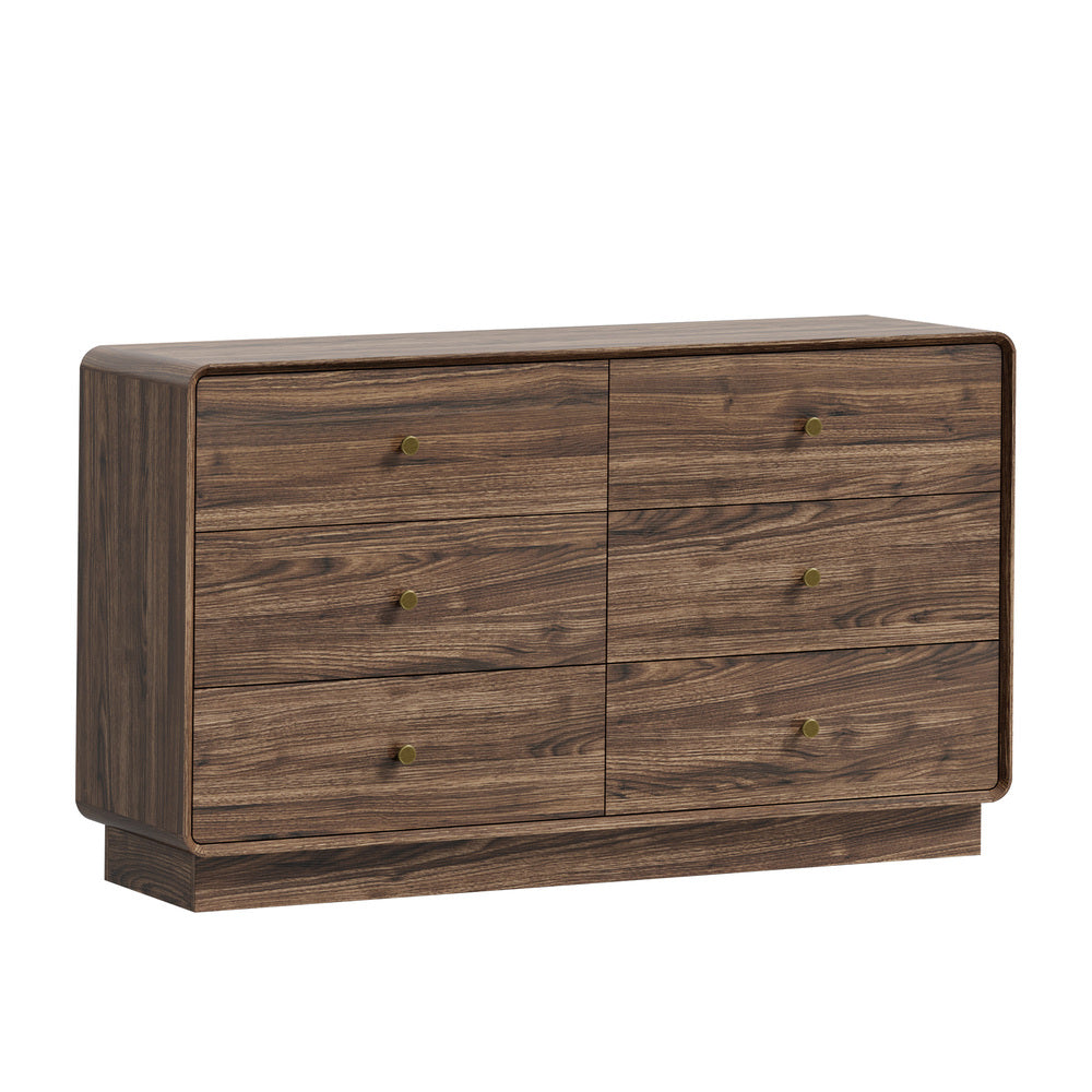 Chest Of Drawers Walnut Lowboy 120x39.5x71cm