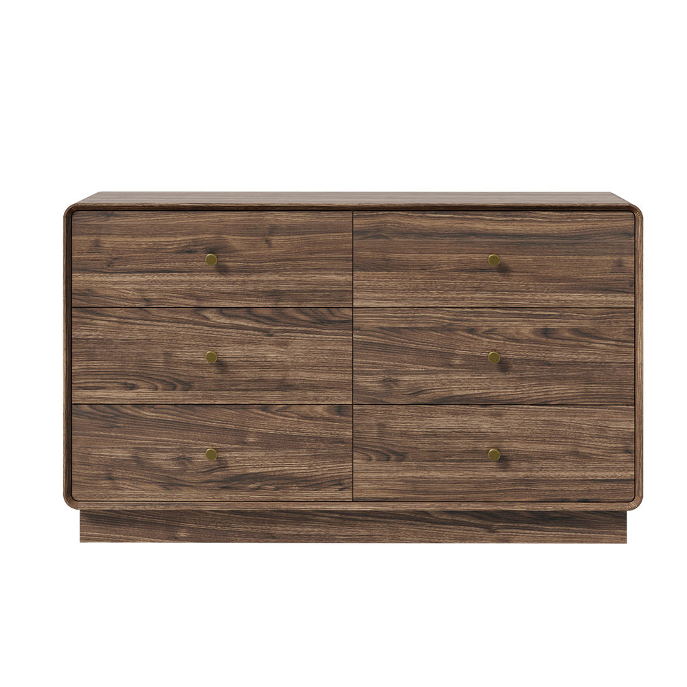 Chest Of Drawers Walnut Lowboy 120x39.5x71cm