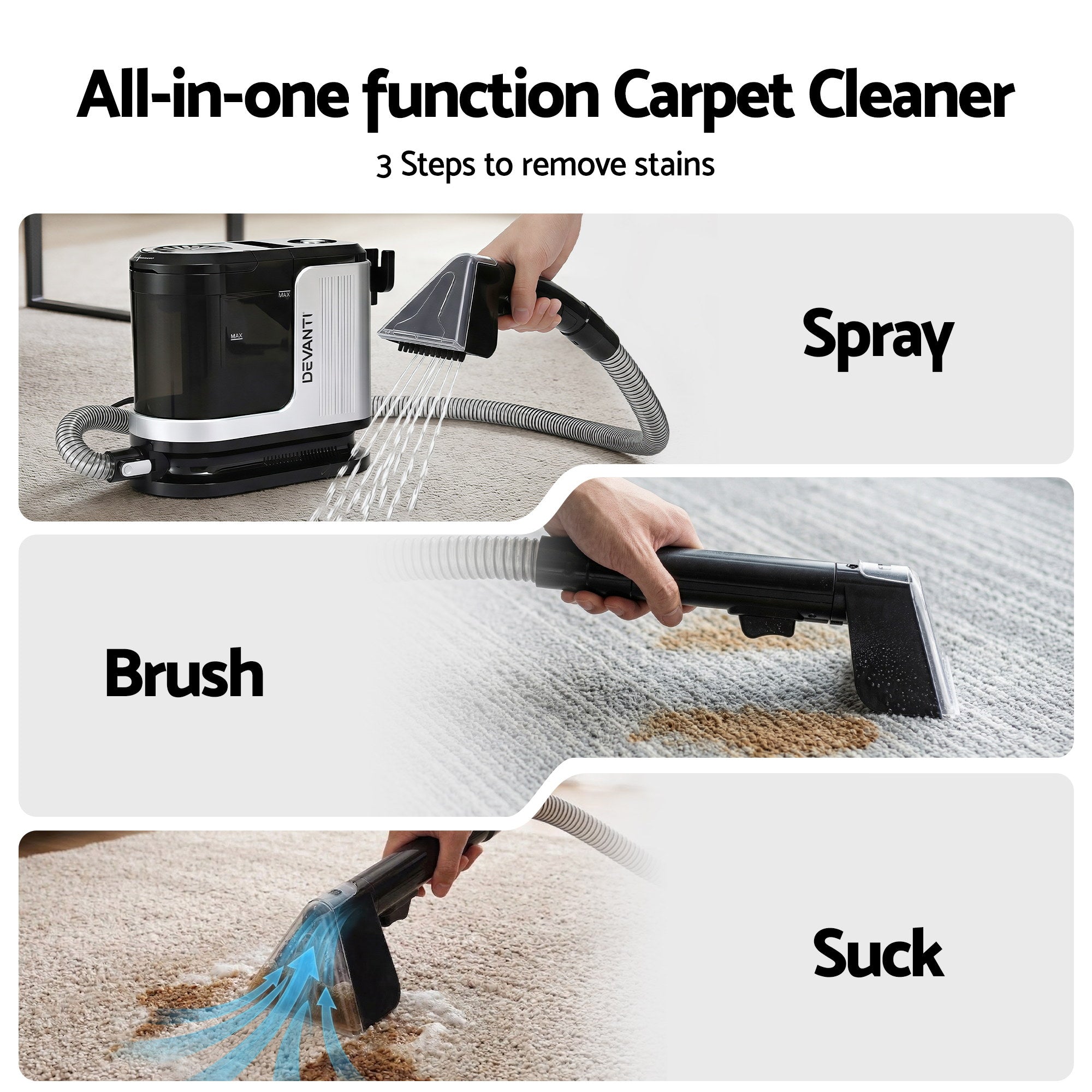 Devanti Carpet Washer Vacuum Cleaner 600W | Simpledeals