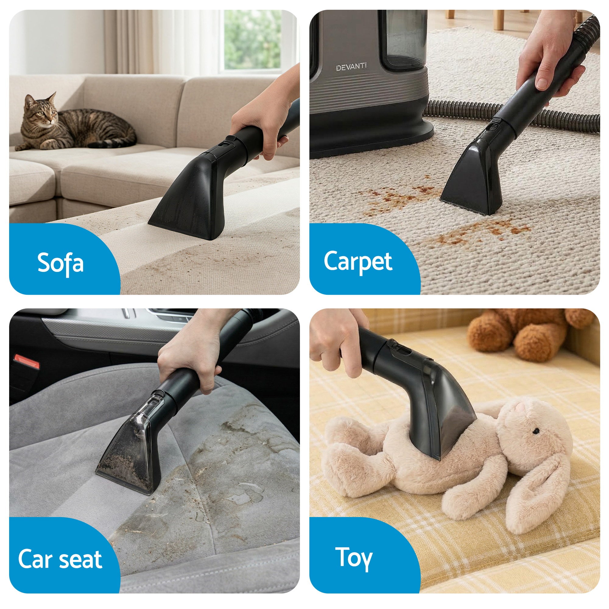 1700W Handheld Carpet Washer Vacuum Cleaner with Rapid Heat