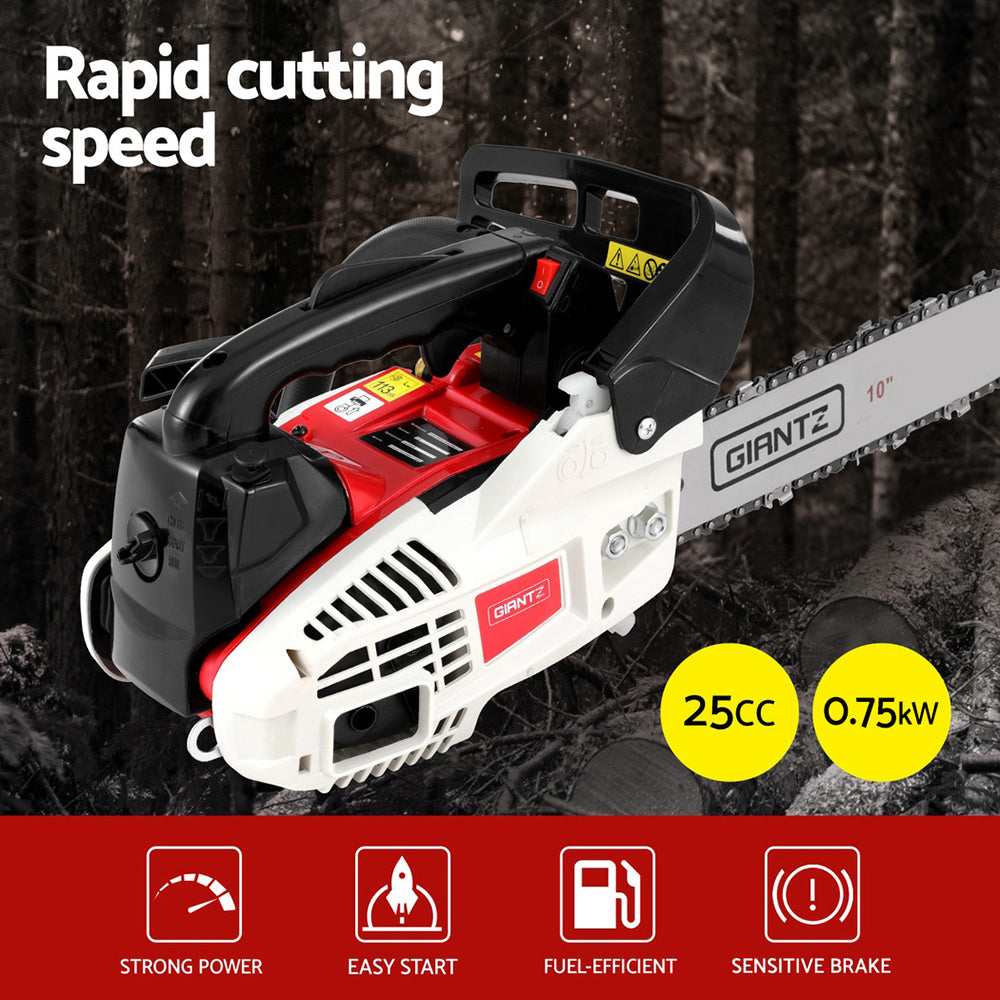 25cc Petrol Chainsaw 10" Bar E-Start Tree Pruning Chain Saw