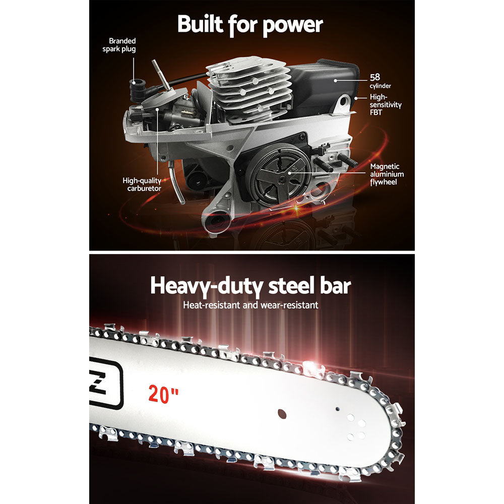 62Cc 20" Bar E-Start Pruning Chainsaw Commercial Grade