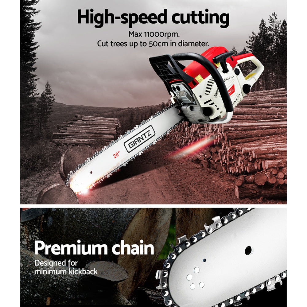 62Cc 20" Bar E-Start Pruning Chainsaw Commercial Grade