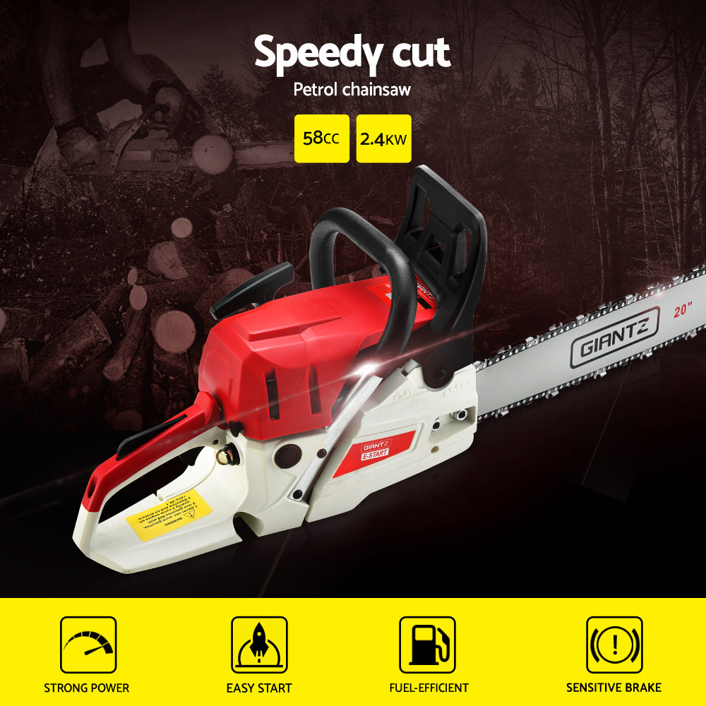 62Cc 20" Bar E-Start Pruning Chainsaw Commercial Grade