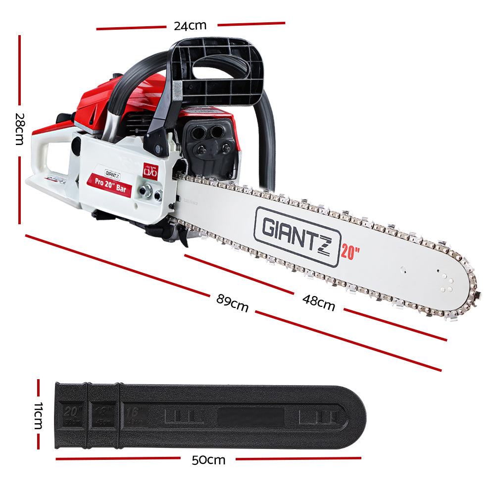 52Cc Bar E-Start Pruning Chainsaw (White), Commercial Grade