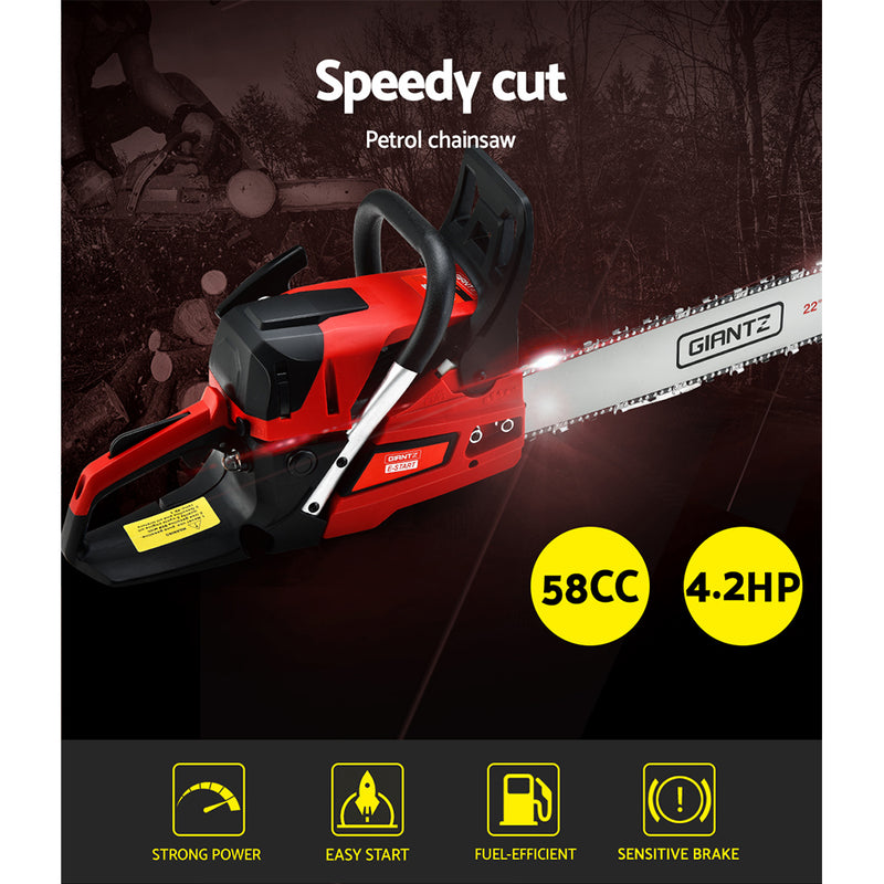 58Cc 22 Bar E-Start Pruning Chainsaw, Commercial Grade