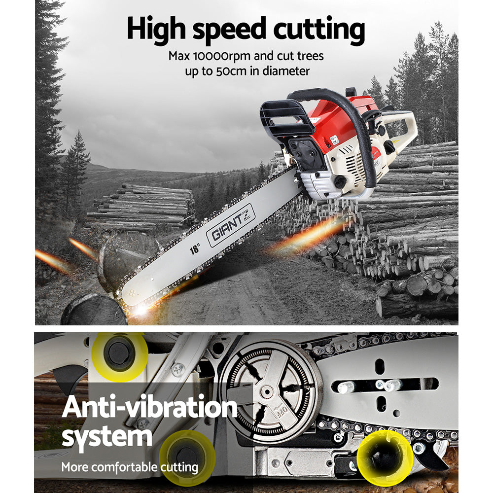 75Cc 18" Bar E-Start Pruning Chainsaw, Commercial Grade