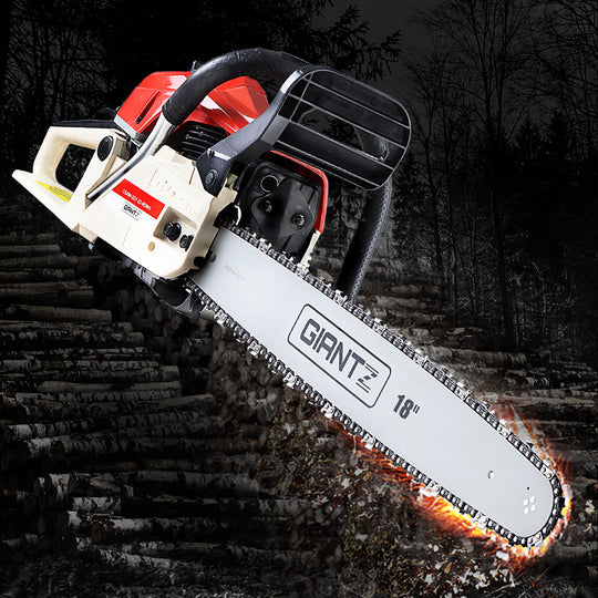 75Cc 18" Bar E-Start Pruning Chainsaw, Commercial Grade - Giantz Petrol Chain Saw
