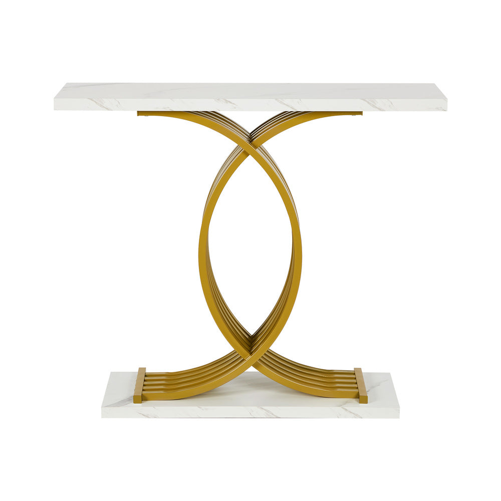 Marble Console Table White Gold Hallway | Simpledeals