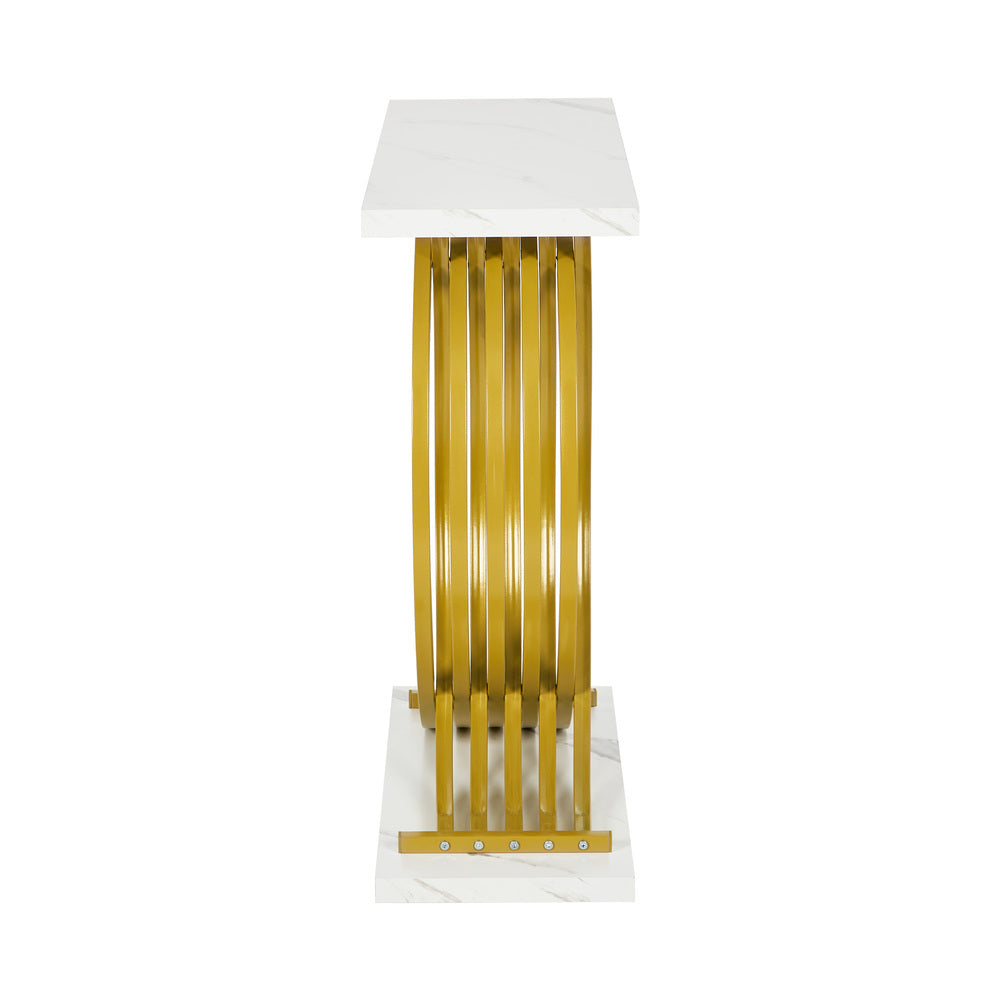 Marble Console Table White Gold Hallway | Simpledeals
