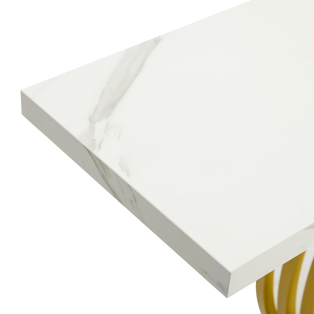 Marble Console Table White Gold Hallway | Simpledeals