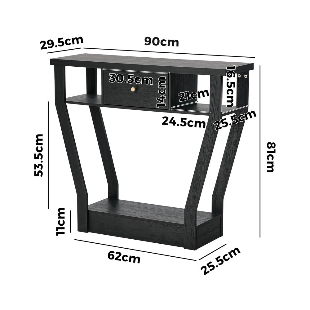Black Console Table Hallway Drawer Storage | Simpledeals