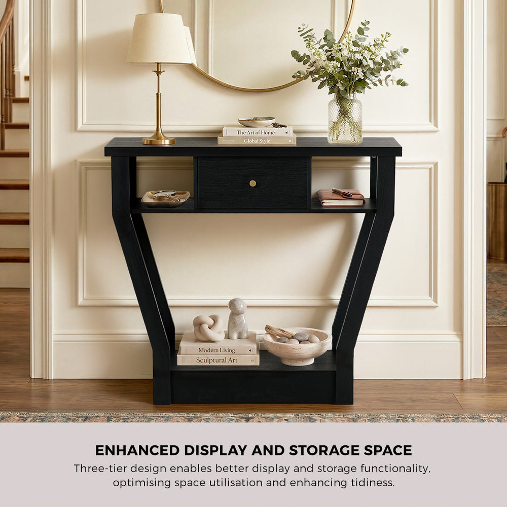 Black Console Table Hallway Drawer Storage | Simpledeals