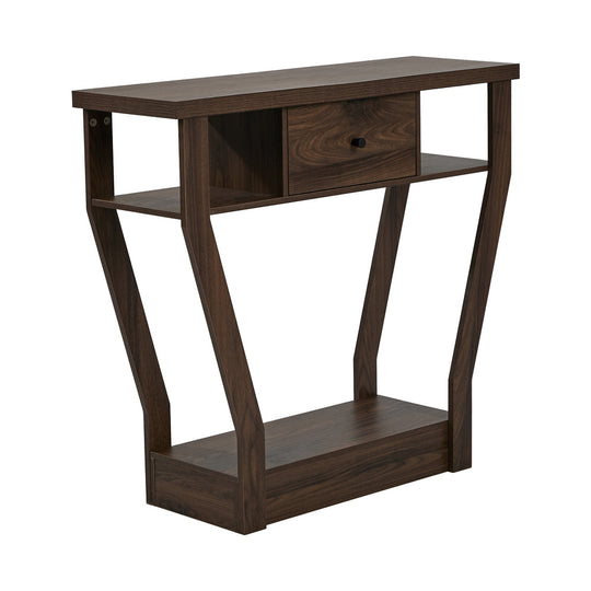 Console Table Drawer Hallway Storage Walnut