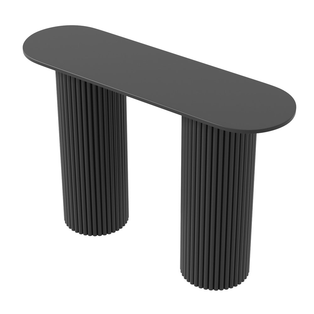 Black table 115x35x76.5cm, in room setting